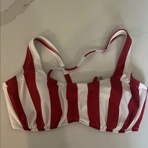 Shade & Shore Red and White Bikini Top